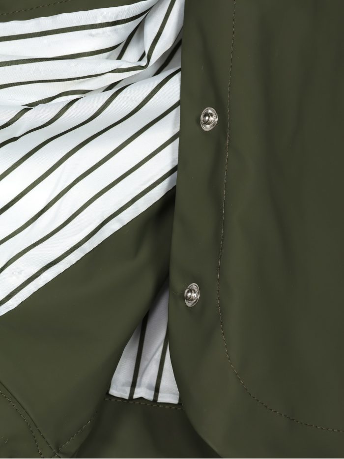 Parka amplia efecto engomado rayas con capucha