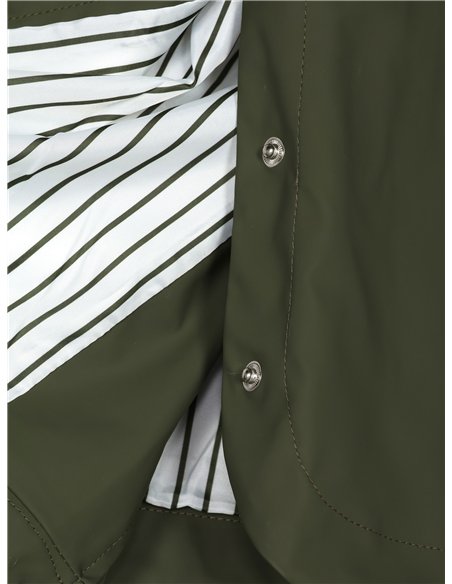 Parka amplia efecto engomado rayas con capucha