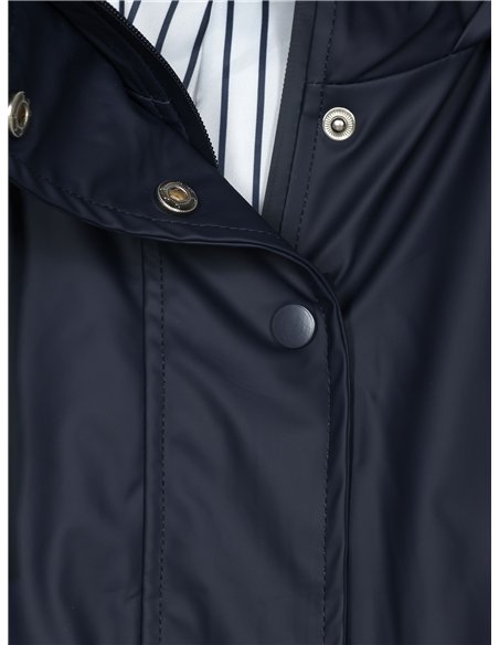 Parka amplia efecto engomado rayas con capucha