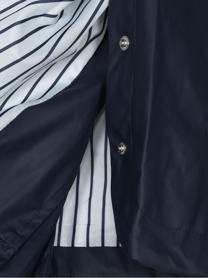 Parka amplia efecto engomado rayas con capucha