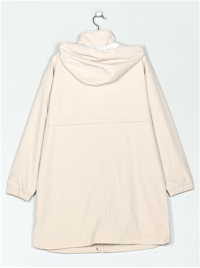 Parka amplia efecto engomado rayas con capucha 2