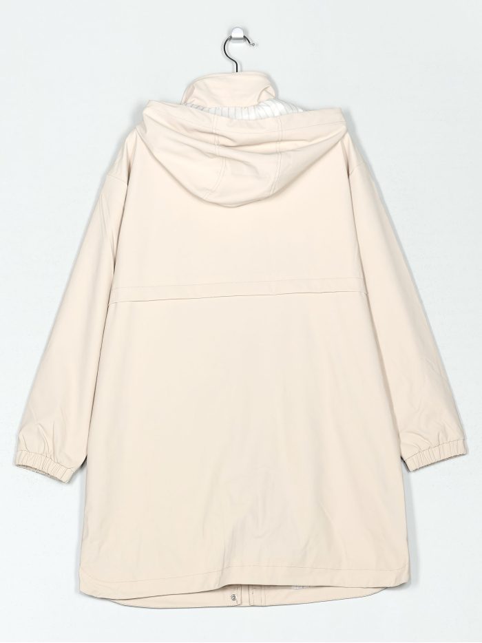Parka amplia efecto engomado rayas con capucha