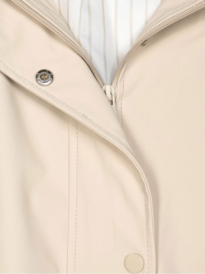 Parka amplia efecto engomado rayas con capucha