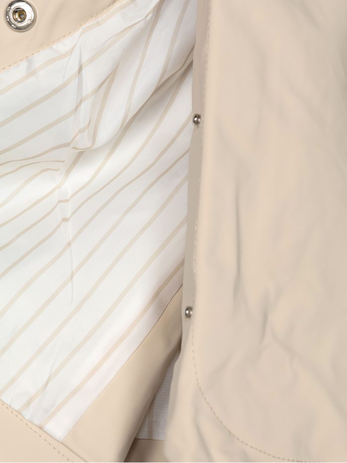 Parka amplia efecto engomado rayas con capucha