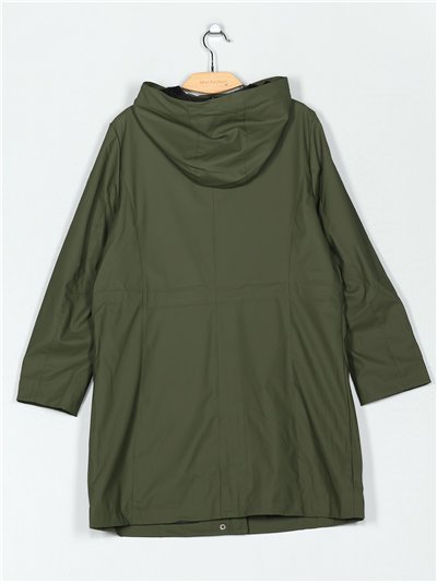 Parka amplia efecto engomado con capucha 2