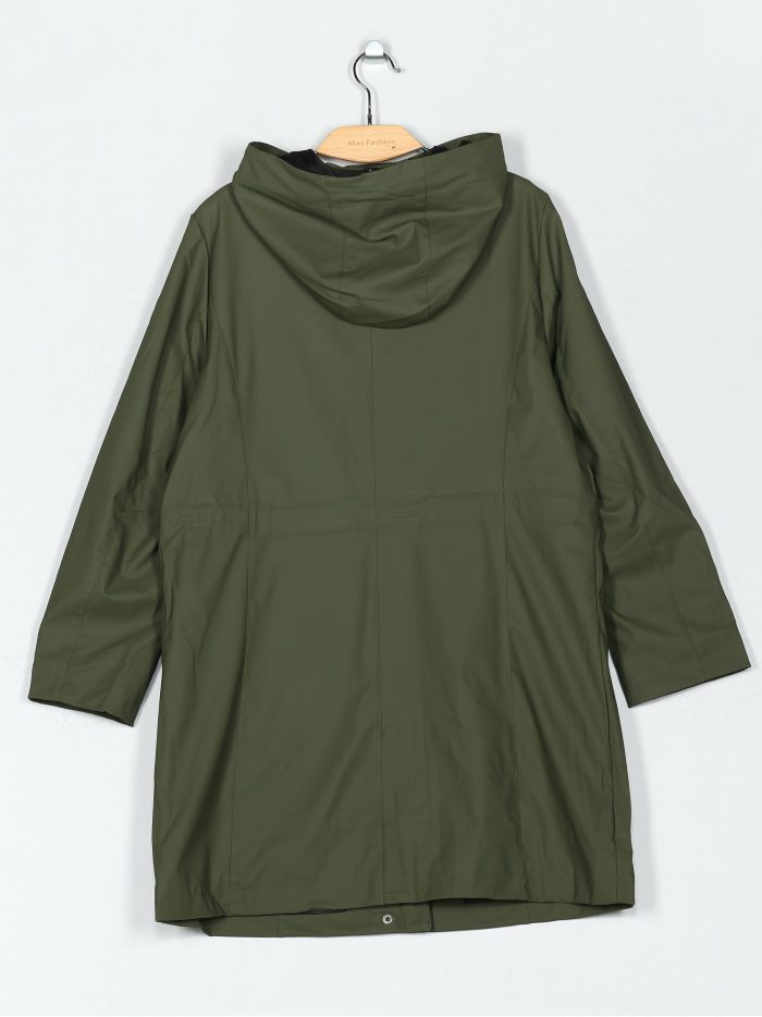 Parka amplia efecto engomado con capucha