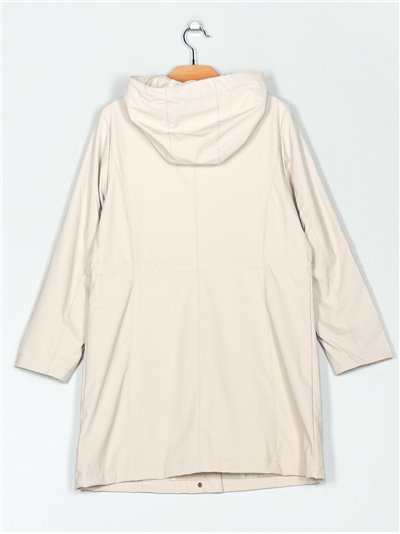 Parka amplia efecto engomado con capucha 2