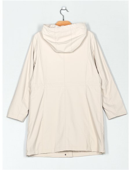 Parka amplia efecto engomado con capucha