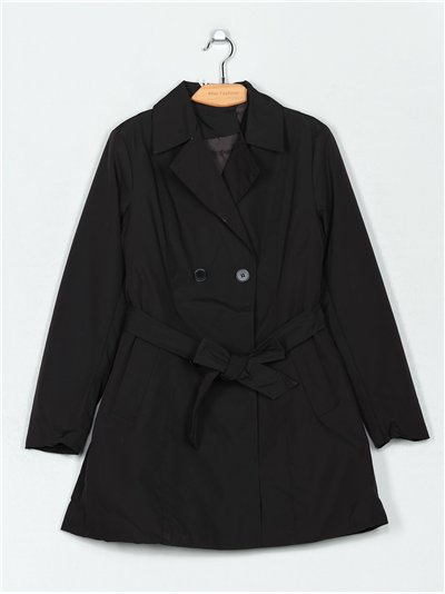 Trench acolchado cinturón