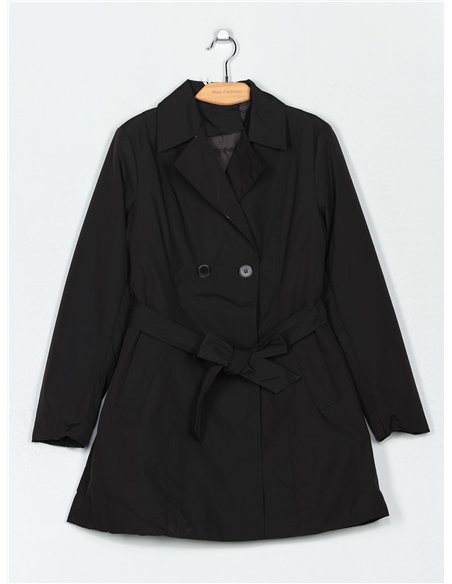 Quilted trench coat with belt