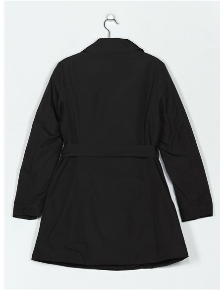 Quilted trench coat with belt