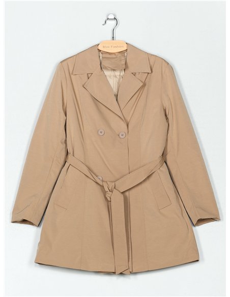 Trench acolchado cinturón