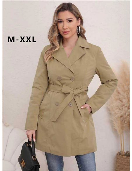 Trench acolchado cinturón