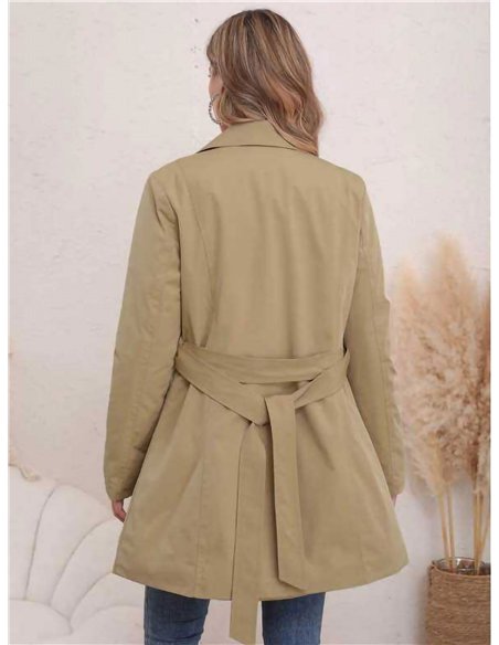 Trench acolchado cinturón