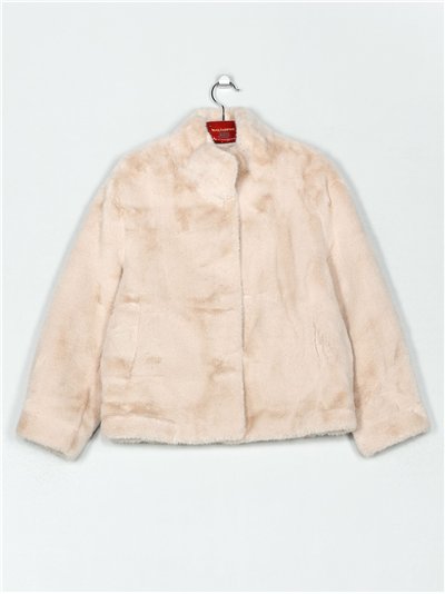 Chaqueta corta pelo cuello alto