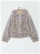 Chaqueta pelo rayas capucha