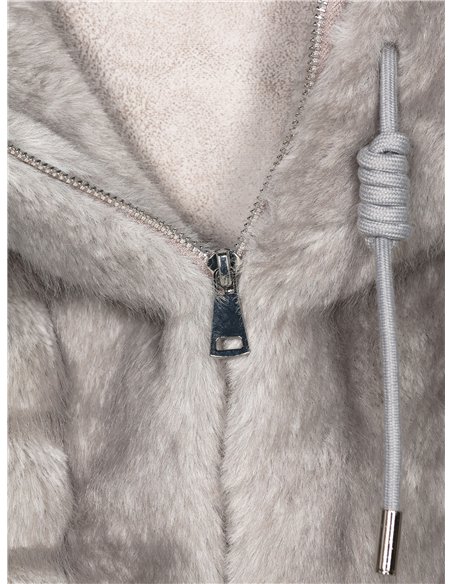 Chaqueta pelo rayas capucha