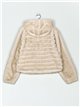 Chaqueta pelo rayas capucha