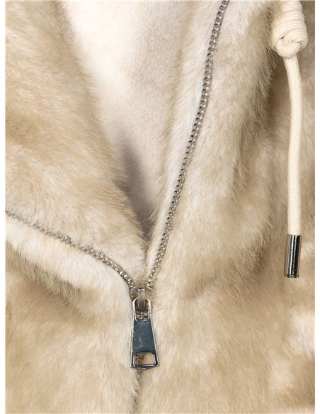 Chaqueta pelo rayas capucha