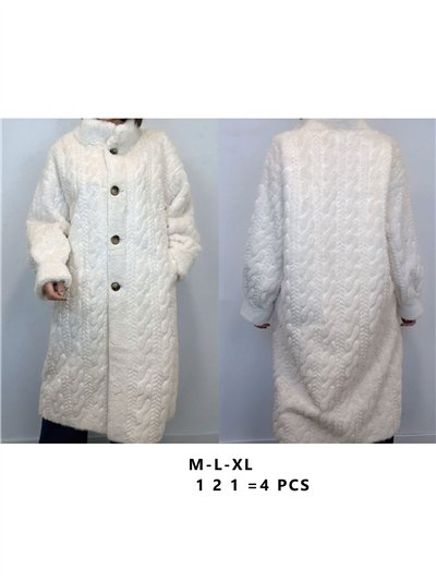 Abrigo maxi pelo textura trenzada 2