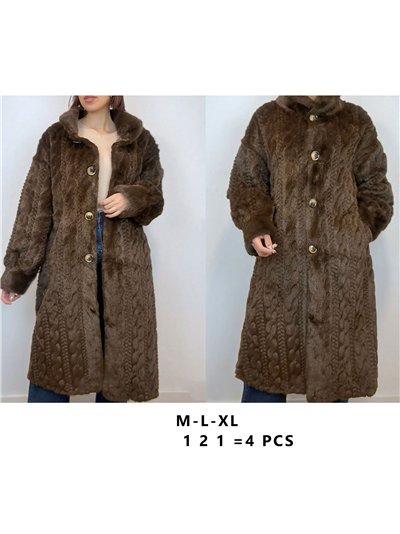 Abrigo maxi pelo textura trenzada 2