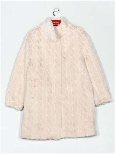 Abrigo amplio pelo textura trenzada
