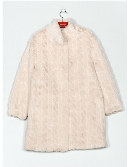 Abrigo amplio pelo textura trenzada