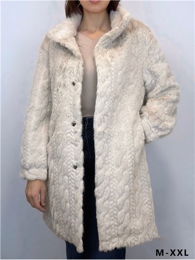 Abrigo amplio pelo textura trenzada 2