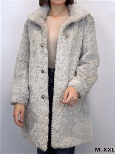 Abrigo amplio pelo textura trenzada 2