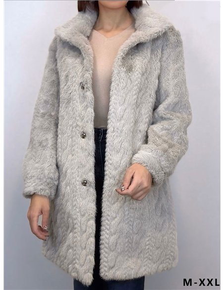 Abrigo amplio pelo textura trenzada