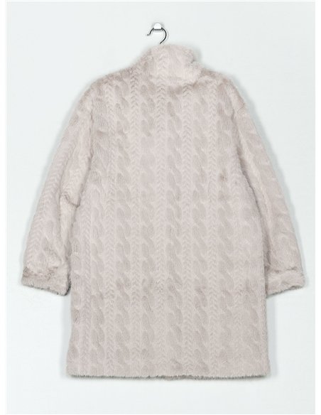 Abrigo amplio pelo textura trenzada