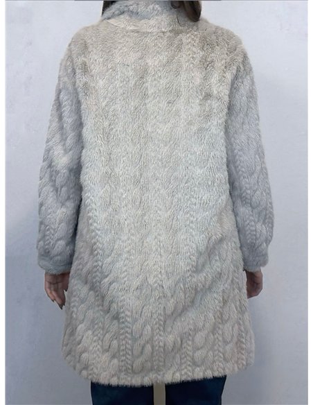 Abrigo amplio pelo textura trenzada