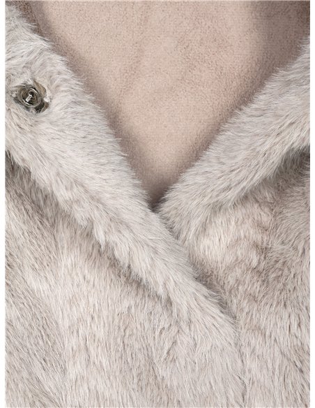 Abrigo amplio pelo textura trenzada