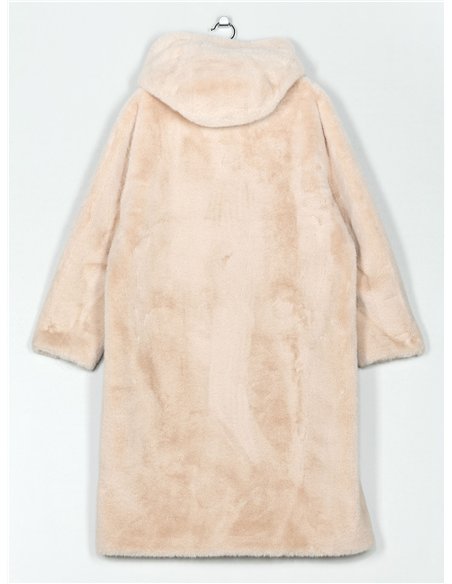 Abrigo largo pelo con capucha