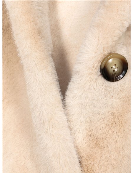 Abrigo largo pelo con capucha