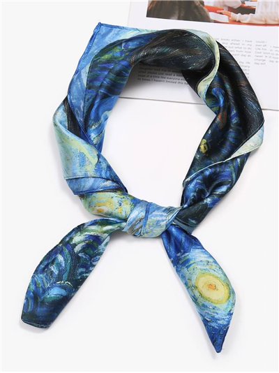 Pañuelo pequeño efecto seda cuadros famosos