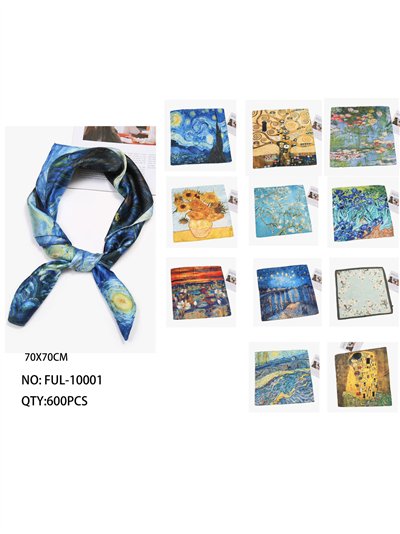 Pañuelo pequeño efecto seda cuadros famosos 2