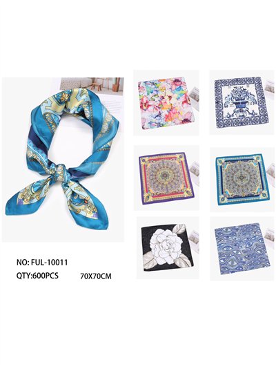 Pañuelo pequeño efecto seda cuadrado estampado 2