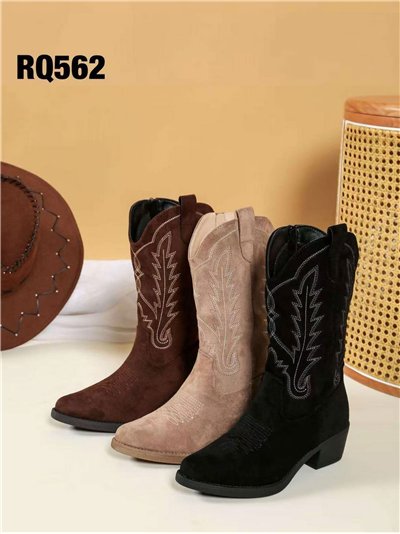 Bota cowboy media caña bordada 2