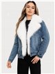 Cazadora denim cuello pelo