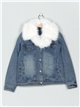 Cazadora denim cuello pelo