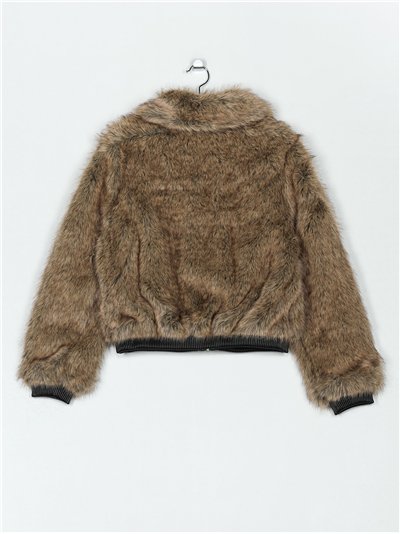 Chaqueta corta efecto pelo 2