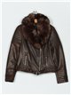 Chaqueta biker efecto piel con pelo