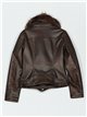 Chaqueta biker efecto piel con pelo