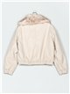 Bomber efecto piel con cuello de pelo