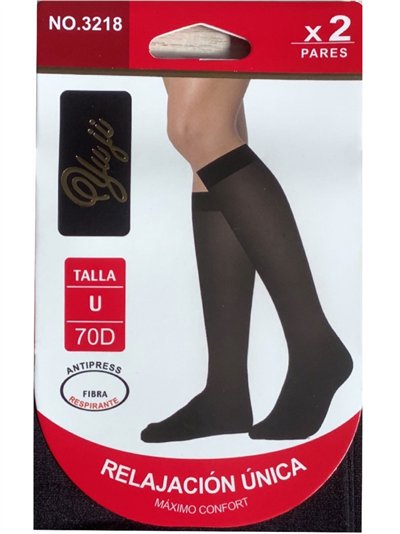 Calcetines largos espuma 70 deniers pack 2 pares