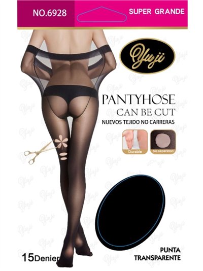 Pantis transparentes sin carreras talla super grande 15 Deniers