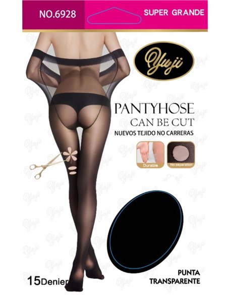 Pantis transparentes sin carreras talla super grande 15 Deniers