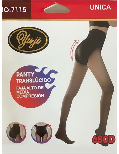 Pantis térmicos efecto transparente con faja 680 deniers