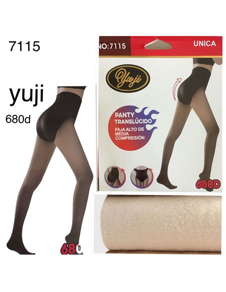 Pantis térmicos efecto transparente con faja 680 deniers